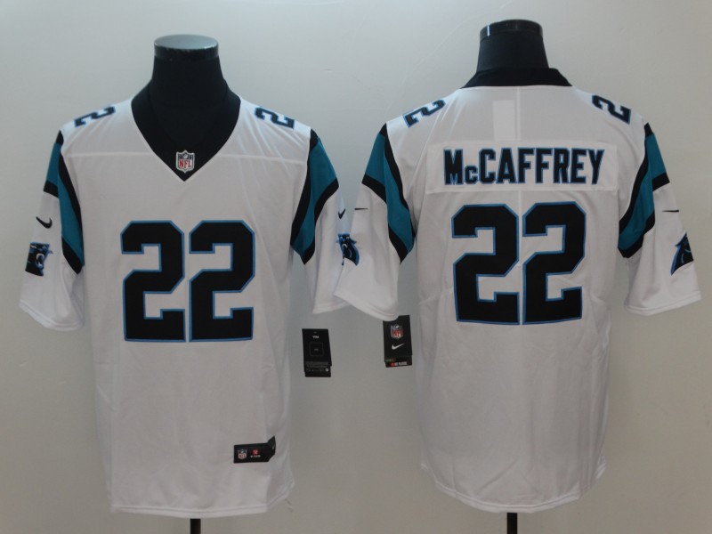 Men's Carolina Panthers Christian McCaffrey #22 White Jersey